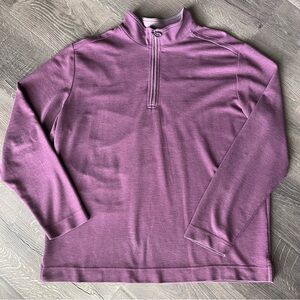 Tommy Bahama Mens XL 1/4 Zip Pullover Sweater Purple Long Sleeve
